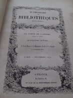 De L'organisation Des Bibliothèques Dans Paris LE COMTE DE LABORDE Franck 1845 - Paris