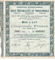 Exposition ARTS DECORATIFS Et INDUSTRIELS  - 1925 - Andere & Zonder Classificatie
