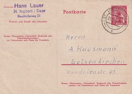 SAAR   ENTIER POSTAL/GANZSACHE/ POSTAL STATIONERY CARTE DE ST.INGBERT - Interi Postali