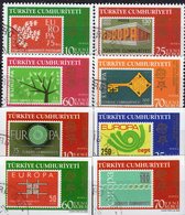 CEPT 2005 Türkei 3491/8 O 25€ Mitläufer Stamps On Stamp Türkiye Flaggen Star Flags Blocs Sets 50 Years 2006 EUROPA - Oblitérés