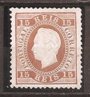 Portugal, 1870/6, # 38 E Dent. 12 3/4, Tipo I, Papel Porcelana, MH - Nuevos