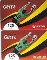 Angola, AO-UNI-REF-?, Unitel 125 UTT, Garra, Football, 2 Scans.  Expiry : 2013/12/31   2 Different  Backs - Angola