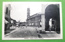 Cartolina - Faenza - Piazza Vittorio Emanuele - 1914 - Ravenna