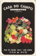 1986 Pocket Calendar Calandrier Calendario Portugal Frutas E Legumes Fruits And Vegetables Legumes Verduras - Grand Format : 1981-90