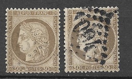 France   N°  56 Et 56a    Oblitérés B/TB   Gros Chiffres  ...     - 1871-1875 Ceres
