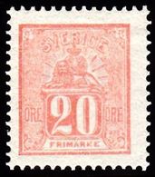 1862 - 1869. Lying Lion. 20 öre Vermilion. Reprint 1885. Only 2000 Issued. LUX. (Michel ND 16b) - JF100773 - Neufs