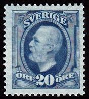 1891. Oscar II. 20 öre Ultramarin. LUX.. (Michel 45a) - JF100820 - Unused Stamps