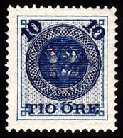 1889. Surcharge On Circle Type 10 ÖRE On 12 öre Blue. (Michel 39) - JF100924 - Unused Stamps