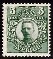 1910-1914. Gustav V. 5 öre Green Wmk. Crown. (Michel 60) - JF100928 - Neufs