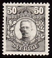 1911-1919. Gustav V. 50 öre Gray. Vm. Letters. FACIT 91bz. (Michel 80) - JF100931 - Neufs