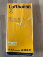 LUFTHANSA Flugplan Timetable 01 Jul - 28 Oct 00 - Tijdstabellen