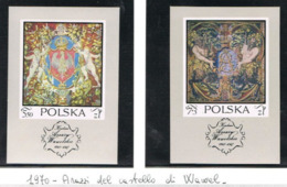 POLONIA (POLAND) -  SG MS2029a.2029b  - 1970 TAPESTRIES IN WAWEL (COMPLET SET OF 2 BF)  - MINT**-RIF. CP - Blocks & Kleinbögen