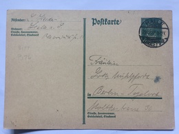 GERMANY 1928 Postkarte Mi P176 Halle To Berlin - Cartas
