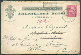 Illustrated Enveloppe (The Egyptian HOTELS Ltd) With Content SHEPHEARD'S HOTEL CAIRO Cancellation SHEPHEARD'S HOTEL CAIR - 1866-1914 Ägypten Khediva