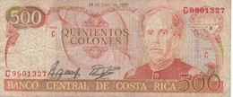 BILLETE DE COSTA RICA DE 500 COLONES AÑO 1989 SERIE C  (BANKNOTE) - Costa Rica