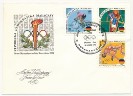 MADAGASCAR - 3 Enveloppes FDC - Jeux Olympiques De Barcelone - Antananarivo - 30 Juin 1992 - Madagaskar (1960-...)