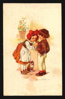 Castelli Dona Cat Gato Boy 1926ies  Postcard Artist Signed Artiste Carte Postale Signée W5-1393 - Castelli