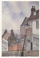 Postcard Looking Down Steep Hill Lincoln Artwork By David Cuppleditch PU 1990 My Ref  B24239 - Lincoln