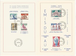 (E097) BELGIQUE - FDC N°1082à1088 - Antituberculeux - Légende Et Folklore - Hoogstraten, Nivelles, Veurne, Arlon, ... - 1951-1960