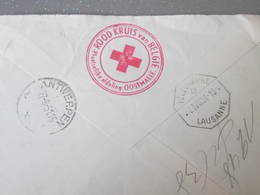 Oblitération TÉLÉGRAPHE LAUSANNE Sur Enveloppe Exprès Avec Cachet Croix Rouge Red Cross Rood Kruis - Telégrafo