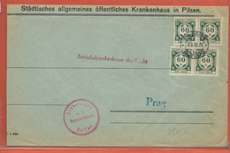 BOHEME ET MORAVIE LETTRE DE SERVICE DE 1942 DE PILSEN POUR PRAGUE - FDC