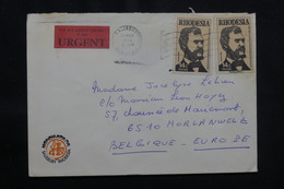 RHODÉSIE - Enveloppe De Salisbury Pour La Belgique En 1976, Affranchissement Plaisant - L 56747 - Rhodesia (1964-1980)