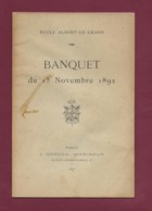 200320B - Opuscule 1892 ECOLE ALBERT LE GRAND ARCUEIL Banquet 15 Novembre Fête Patronale - Ile-de-France