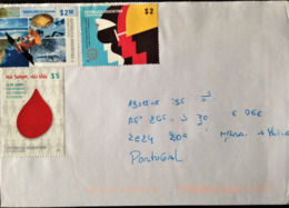 Argentina, Circulated Cover To Portugal, "Space Technology", "Blood Donation", "Labor", 2011 - Cartas & Documentos