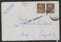 1941 ITALIA RODI - VIA AEREA - CENSURA - POSTA MILITARE 550E - 265º REG.INFANT. LECCE - Con Contenuto. - Military Mail (PM)