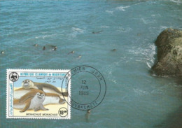 1986 - NOUAKCHOTT - Monk Seal - Moine Otarie Maximum Card - Mediterranean Monk Seal - WWF - First Day 12 JUIN 1986 - Mauritanie
