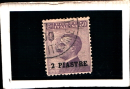 93661) ITALIA-Costantinopoli - 2 Pi. Su 50 C.Emissioni Ordinarie Sopr. In Moneta Turca,sopr. Piccola-1 Giugno 1908-USATO - Zonder Classificatie