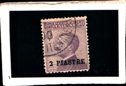 93661) ITALIA-Costantinopoli - 2 Pi. Su 50 C.Emissioni Ordinarie Sopr. In Moneta Turca,sopr. Piccola-1 Giugno 1908-USATO - Unclassified