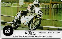 Isle Of Man - Chip - TT Racers 1995 - Robert Dunlop 1989 - 3£, 1995, 5.000ex, Used - Isla De Man