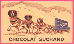BUVARD Illustré - BLOTTING PAPER - SUCHARD - Milka - Chocolat - Attelage - Chien De Traineau - Cocoa & Chocolat
