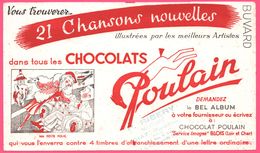BUVARD Illustré - BLOTTING PAPER - Chocolat POULAIN - Blois - " Ma Petite Folie " - P. RIBERY GIAT - BEREL - Chocolade En Cacao