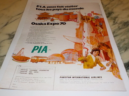 ANCIENNE PUBLICITE OSAKA EXPO 1970 AVEC PIA   1969 - Pubblicità