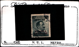 93673) ITALIA-VALONA-20 C. Su 30 Pa.Michetti Nero Sopr. Cent. 20 - Gennaio 1916 -USATO - Albania
