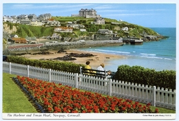 JOHN HINDE : NEWQUAY - THE HARBOUR AND TOWAN HEAD (9 X 14.5cms Approx.) - Newquay
