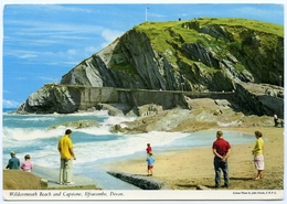 JOHN HINDE : ILFRACOMBE - WILDERSMOUTH BEACH AND CAPSTONE (10 X 15cms Approx.) - Ilfracombe