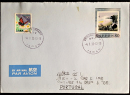 Japan, Circulated Cover To Portugal, "Aviation", Aircrafts", "Fauna", "Butterflies", 2011 - Brieven En Documenten