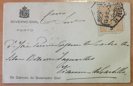 Portugal - COVER - Stamp: 5 Reis D. Carlos I - Cancel: Porto (Governo Civil) + Viana Do Castelo (Vianna Do Castello) - Storia Postale