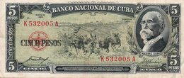 CUBA 5 PESOS 1958   P-91a  XF - Cuba