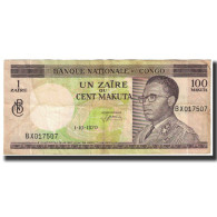 Billet, Congo Democratic Republic, 1 Zaïre = 100 Makuta, 1970, 1970-10-01 - Democratic Republic Of The Congo & Zaire