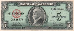 CUBA 5 PESOS 1960   P-92  VF+ - Cuba