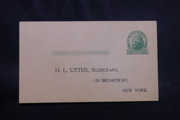 ETATS UNIS - Entier Postal Commercial Type Jefferson ( Repiquage Au Verso ) De 1923 Non Circulé - L 56793 - 1921-40