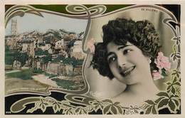 FRIBOURG - Ville Basse, Carte Style Art Nouveau,portrait De Femme De Villers,photo Reutlinger. - FR Fribourg