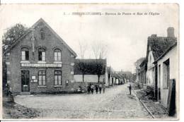 62 - BARLIN - Bureau De Postes Et Rue De L'Eglise (en L'état) - Barlin