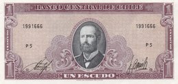 CHILE 1 ESCUDO 1964 P-136  UNC  SERIE 1991666 - Cile