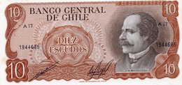 CHILE 10 ESCUDOS 1967 P-143a.2  UNC - Chile