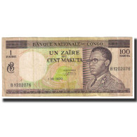 Billet, Congo Democratic Republic, 1 Zaïre = 100 Makuta, 1970, 1970-10-01 - Democratic Republic Of The Congo & Zaire